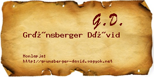 Grünsberger Dávid névjegykártya